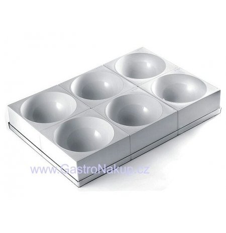 Forma TortaFlex ZUC na 6ks dortů Polokoule 160x80mm, sada vč.plata 60x40cm