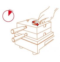 Vaflovač elektrický Lutych Paty 4x6 Krampouz WECAGE, otočný 360°, madlo L, EasyClean