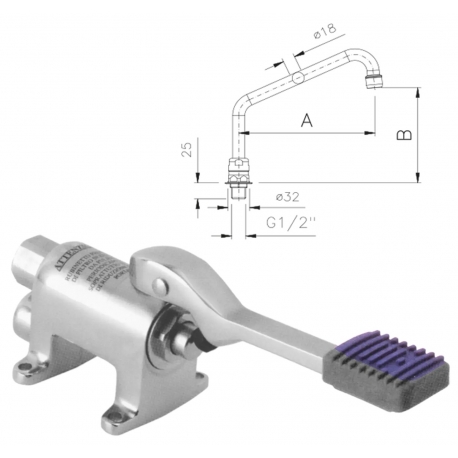 Baterie nášlapná s hadicí NAB 2 RedFox
