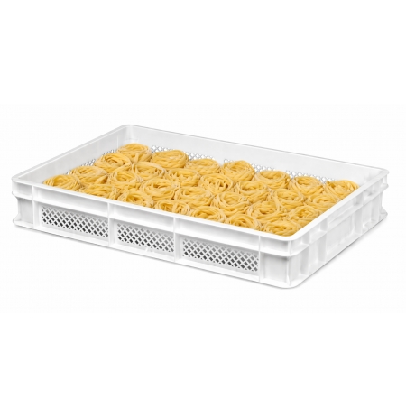 Přepravka na těstoviny perforovaná 60x40x10cm, bílá