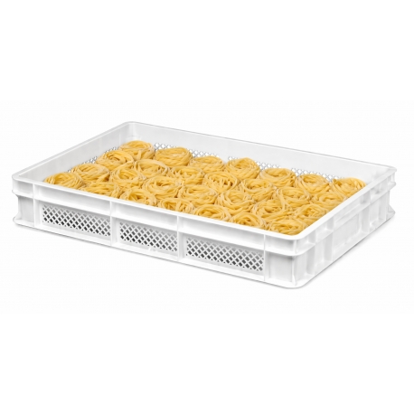 Přepravka na těstoviny perforovaná 60x40x10cm, bílá